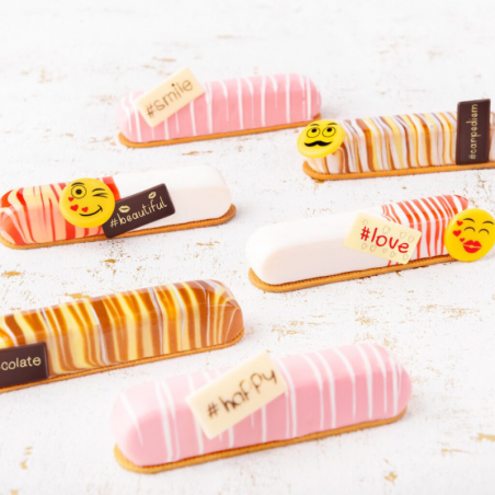 159 szt. HASZTAG LOVE 33730 BARBARA DECOR walentynkowa plakietka z białej czekolady z nadrukiem - 20 x 40 mm