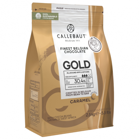 czekolada karmelowa Gold od Callebaut ten sam smak, ta sama jakość i zupełnie nowe, lepsze opakowanie