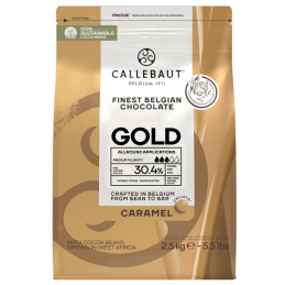czekolada karmelowa Gold od Callebaut ten sam smak, ta sama jakość i zupełnie nowe, lepsze opakowanie