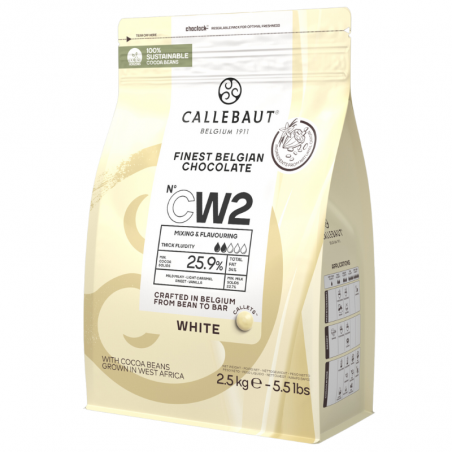 biała czekolada CW2 od Callebaut ten sam smak, ta sama jakość i zupełnie nowe, lepsze opakowanie