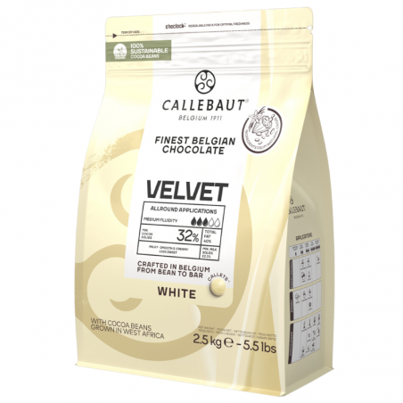biała czekolada Velvet od Callebaut ten sam smak, ta sama jakość i zupełnie nowe, lepsze opakowanie