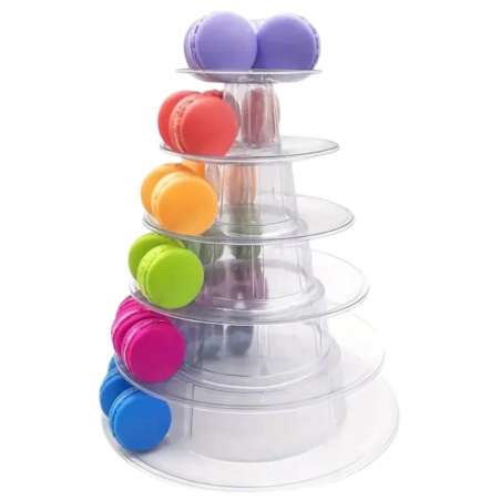 modułowy stojak na makaroniki 6 pięter o średnicach od 10 do 23 cm