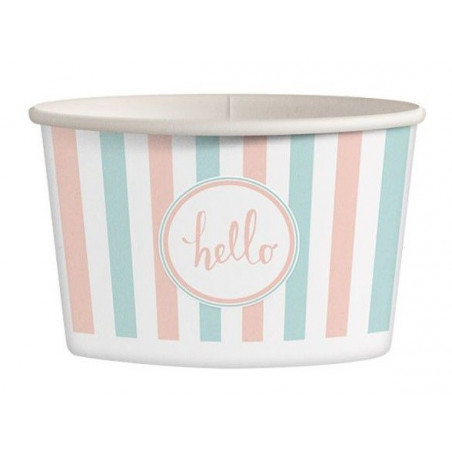 25 szt. Kubki papierowe do lodów 245 ml PASTELOWY MIX 2222 Kram