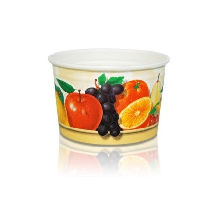 250 szt. KUBKI 140 ml PAPIEROWE WZÓR OWOCE DO LODÓW 13C Galago