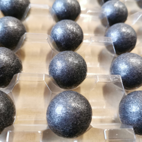 op. 49 szt. Czarna Perła - 331057 Barbara Decor - srebrne kulki dekoracyjne z białej czekolady - śr. 27 mm