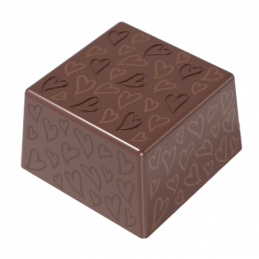 forma do pralin i czekoladek kwadrat w strukturalny wzór serduszek