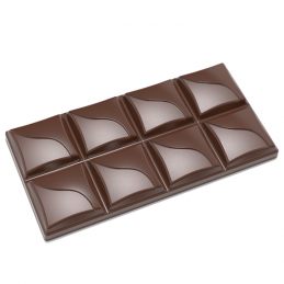 forma z poliwęglanu do małych prostokątnych tabliczek czekolady z dekoracyjnymi kawałkami
