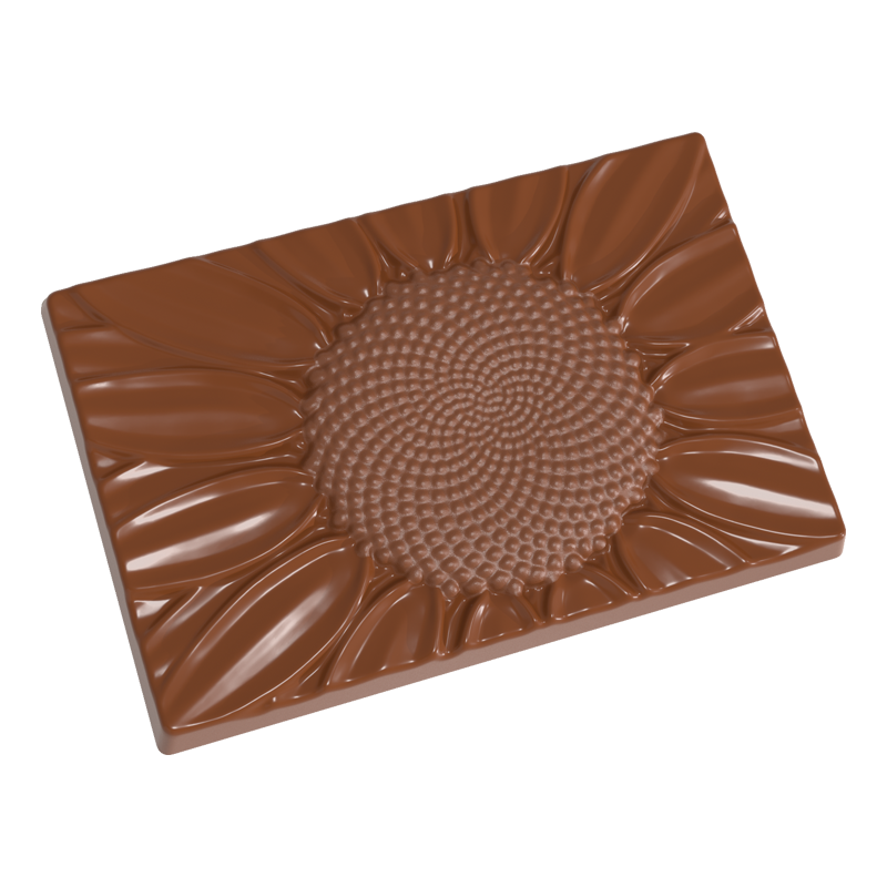 forma z poliwęglanu do małych tabliczek czekolady w strukturalny wzór kwiatu słonecznika