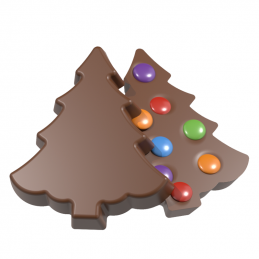 forma do tworzenia małych bożonarodzeniowych tabliczek czekolady w kształcie choinki