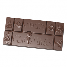 forma z poliwęglanu do bożonarodzeniowych tabliczek czekolady z napisem