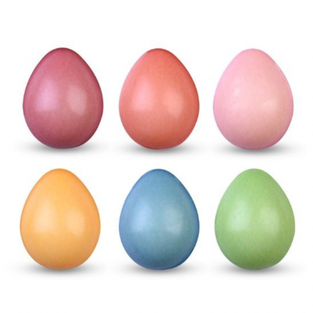 wielkanocny zestaw trójwymiarowych dekoracji z białej czekolady kolorowe pisanki