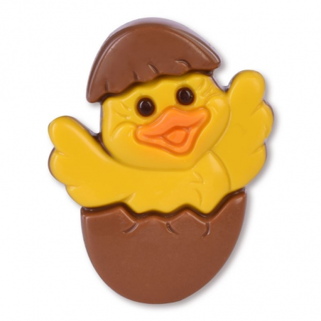 wielkanocna dekoracja z mlecznej czekolady uroczy pisklak w skorupce