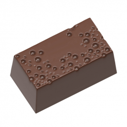 forma z poliwęglanu do pralin w kształcie prostokątnego bloku z wzorem bąbelków