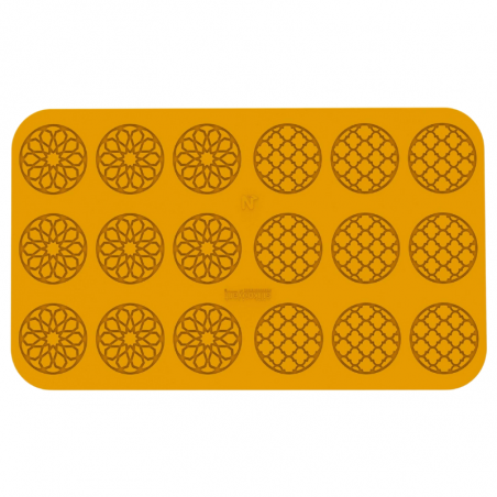 forma silikonowa do profesjonalnych dekoracji spożywczych - ażurowe okręgi w dwóch wzorach