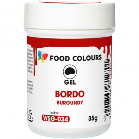 op. 35 g Bordowy (burgund) barwnik spożywczy w żelu - nr. kat. WSG-034 Food Colours