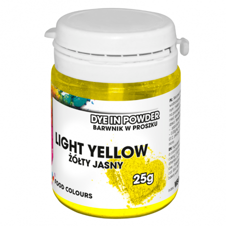 op. 25 g Jasnożółty barwnik spożywczy w proszku (E104) Żółcień Chinolinowa - nr. kat. WS-P-001 Food Colours