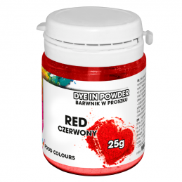 czerwony barwnik spożywczy w proszku rozpuszczalny w wodzie, alkoholu i glicerynie