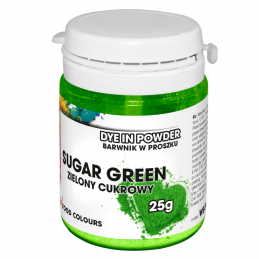 zielony barwnik spożywczy w proszku rozpuszczalny w wodzie, alkoholu i glicerynie