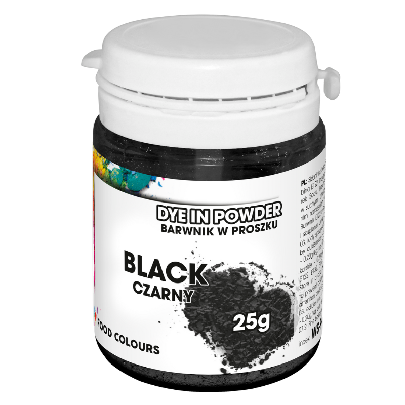 czarny barwnik spożywczy w proszku rozpuszczalny w wodzie, alkoholu i glicerynie czarny barwnik spożywczy w proszku rozpuszczalny w wodzie, alkoholu i glicerynie