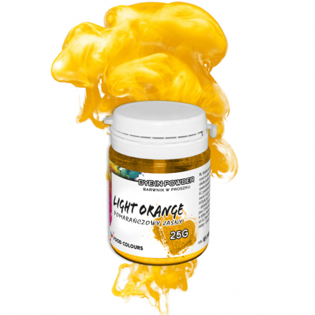 pomarańczowy barwnik spożywczy w proszku rozpuszczalny w wodzie, alkoholu i glicerynie