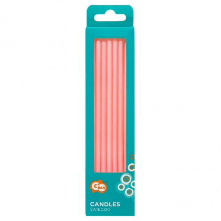 jasnoróżowe perłowe świeczki na tort urodzinowy dla księżniczek