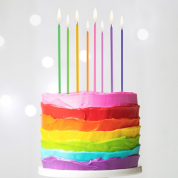 pastelowy mix długie świeczki na tort urodzinowy