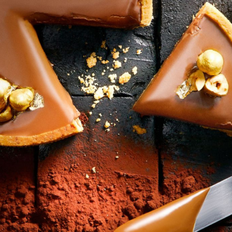 podwójnie orzechowe gotowe nadzienie cukiernicze o bogatym smaku czekolady i prażonych orzechów laskowych