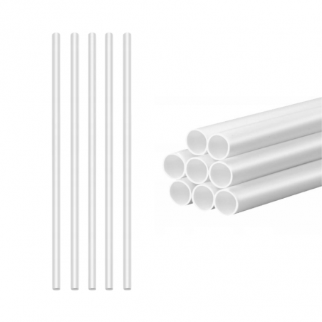 białe wsporniki do tortu piętrowego o długości 30 cm - rurki do przycinania na wymiar