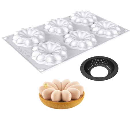 zestaw form silikonowych do tartaletek w kształcie kwiatów