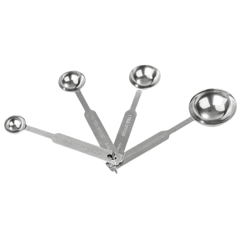 zestaw metalowych łyżek - miarek kuchennych w 4 rozmiarach zestaw metalowych łyżek - miarek kuchennych w 4 rozmiarach