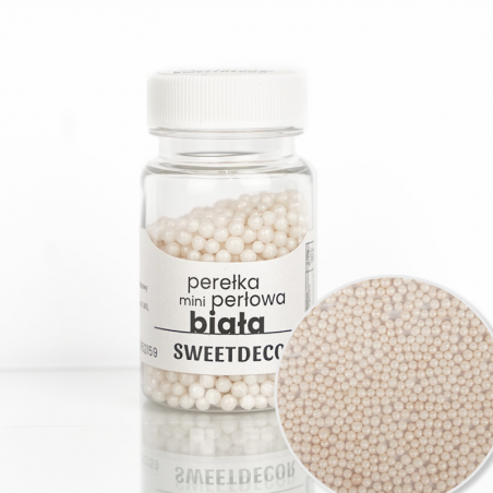 perełka mini perłowa biała - posypka dekoracyjna od sweet decor