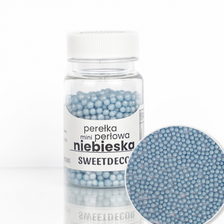 perełka mini perłowa niebieska - posypka dekoracyjna od sweet decor
