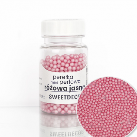 perełka mini perłowa różowa jasna - posypka dekoracyjna od sweet decor