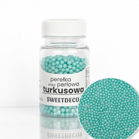 perełka mini perłowa turkusowa - posypka dekoracyjna od sweet decor