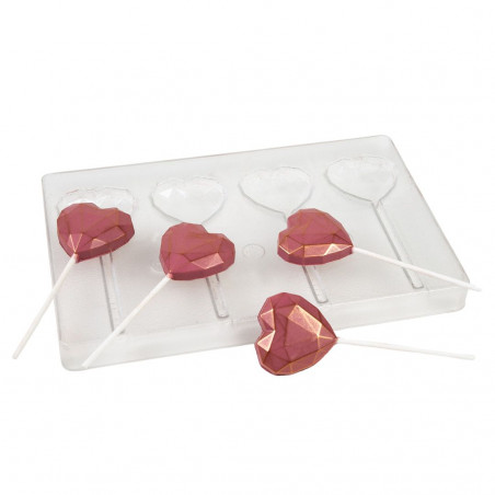 forma z poliwęglanu do lizaków w kształcie brylantowych serc