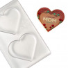 HB-9115-PC TABLICZKA HEART HANS BRUNNER forma z poliwęglanu do tabliczek czekolady w kształcie serca