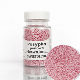 pałeczki cukrowe - posypka perłowa jasna różowa od sweet decor