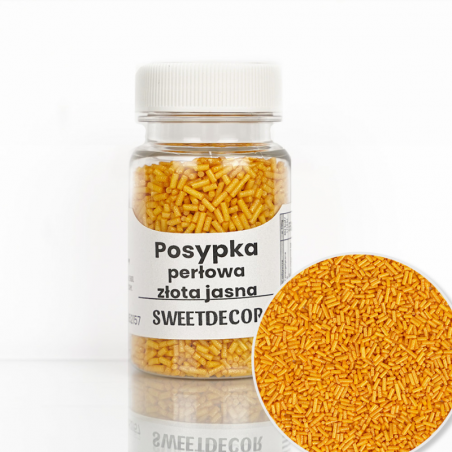 pałeczki cukrowe - posypka perłowa złota od sweet decor