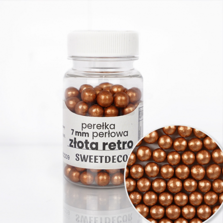 perełka duża perłowa złota retro - posypka dekoracyjna od sweet decor