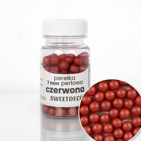 perełka duża perłowa czerwona - posypka dekoracyjna od sweet decor