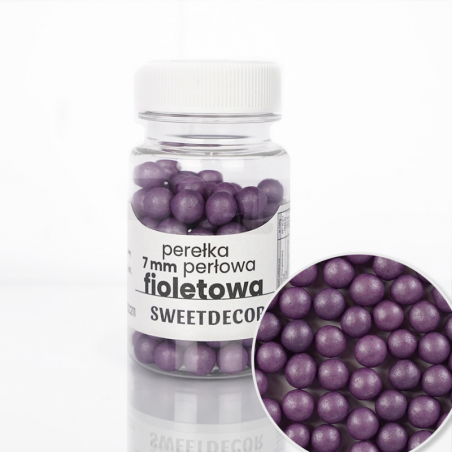 perełka duża perłowa fioletowa - posypka dekoracyjna od sweet decor