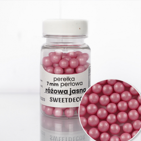 perełka duża perłowa jasna różowa - posypka dekoracyjna od sweet decor