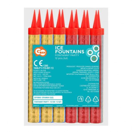 urodzinowa fontanna iskier na tort zestaw 4 kolory holograficzne