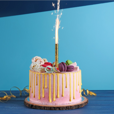 urodzinowa fontanna iskier na tort zestaw 4 kolory holograficzne