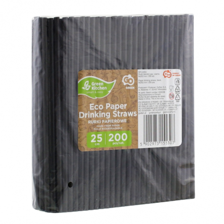 biodegradowalne czarne słomki papierowe do zimnych i ciepłych napojów
