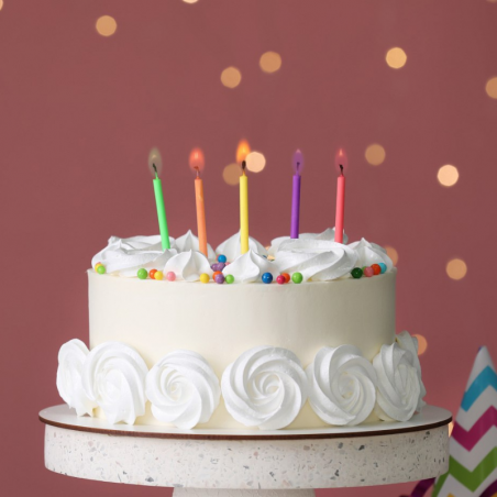 świeczki urodzinowe z kolorowymi płomieniami - 6 kolorów