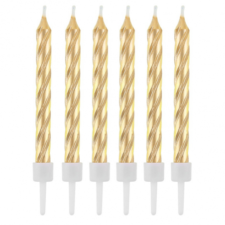 klasyczne złote świeczki urodzinowe do tortu