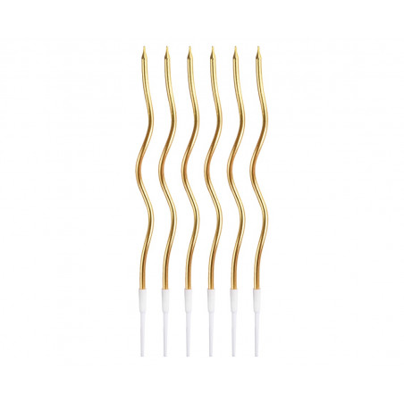 długie świeczki urodzinowe złota fala