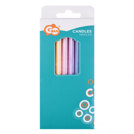 kolorowe świeczki urodzinowe - makaronikowy mix