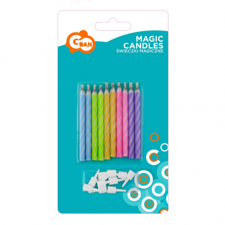 magiczne niegasnące świeczki urodzinowe na tort - pastelowy mix kolorów